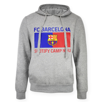 FC Barcelona мъжки суитшърт с качулка Bandera grey