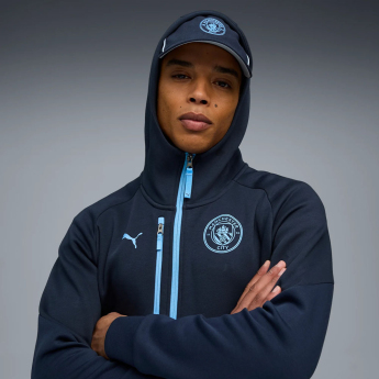 Manchester City мъжки суитшърт с качулка Pumatech navy