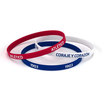 Atletico Madrid детска гумена гривна 3pack Tricolor