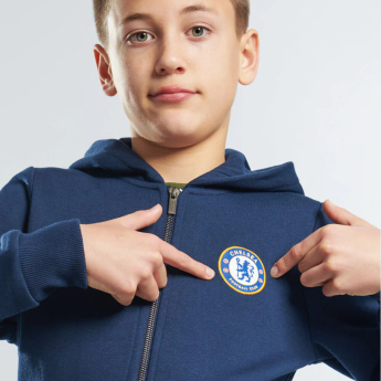 Chelsea FC детски суитшърт с качулка Full Zip navy