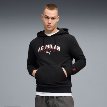 AC Milan мъжки суитшърт с качулка Culture black