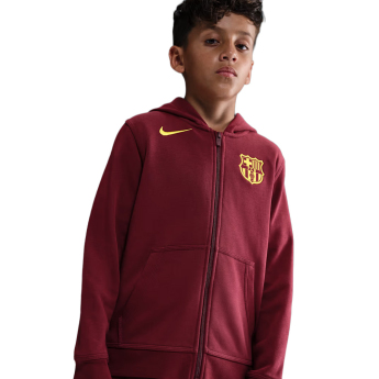 FC Barcelona детски суитшърт с качулка Zip Club red
