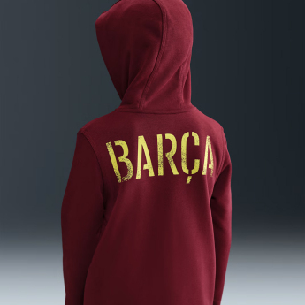 FC Barcelona детски суитшърт с качулка Zip Club red