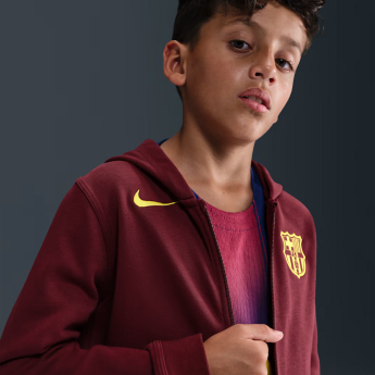 FC Barcelona детски суитшърт с качулка Zip Club red