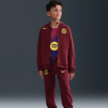 FC Barcelona детски суитшърт с качулка Zip Club red