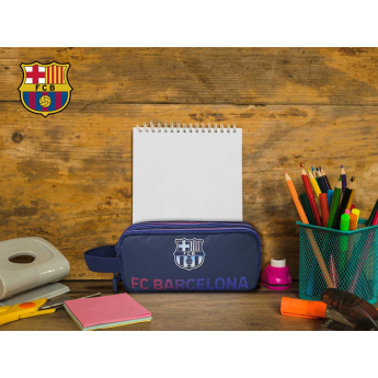 Tříkomorový penál FC BARCELONA silver
