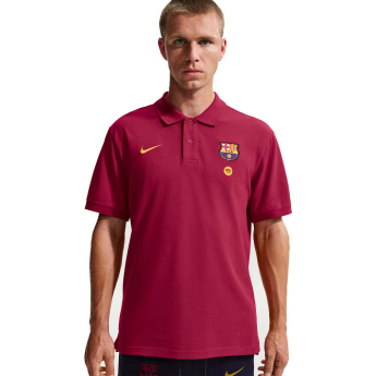 FC Barcelona мъжка поло тениска Club Crest red