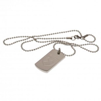 West Ham United колие с висулка куче Engraved Dog Tag & Chain
