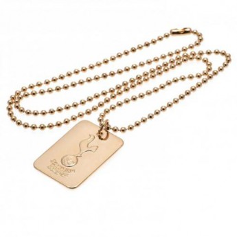 Tottenham Hotspur колие с висулка куче Gold Plated Dog Tag & Chain