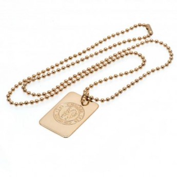 Chelsea FC колие с висулка куче Gold Plated Dog Tag & Chain
