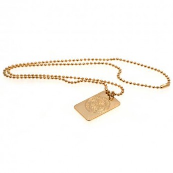 Celtic FC колие с висулка куче Gold Plated Dog Tag & Chain
