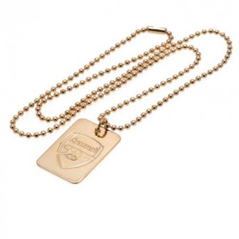 Arsenal FC колие с висулка куче Gold Plated Dog Tag & Chain