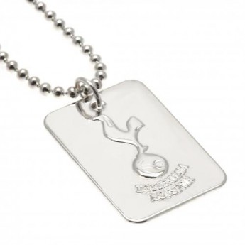 Tottenham Hotspur колие с висулка куче Silver Plated Dog Tag & Chain