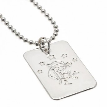 Rangers FC колие с висулка куче Silver Plated Dog Tag & Chain