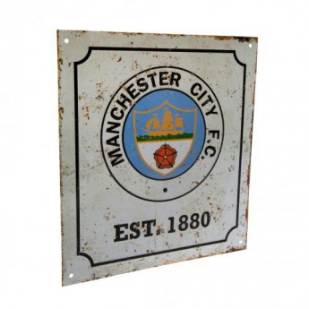 Manchester City табела за стена Retro Logo Sign