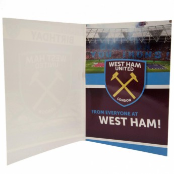 West Ham United картичка за рожден ден Musical Birthday Card