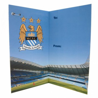 Manchester City картичка за рожден ден Birthday Card & Badge EST