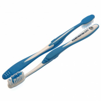 Manchester City две четки за зъби Twin Pack Toothbrush Adults