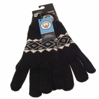 Manchester City мъжки ръкавици Knitted Gloves Adult Fairisle