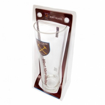 West Ham United стъклена чаша Tall Beer Glass