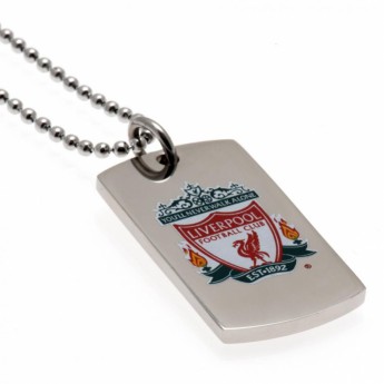 Liverpool FC колие с висулка куче Colour Crest Dog Tag & Chain