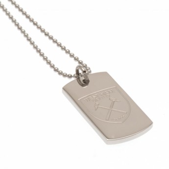 West Ham United колие с висулка куче Engraved Dog Tag & Chain