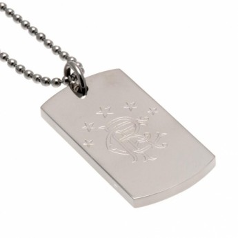 Rangers FC колие с висулка куче Engraved Dog Tag & Chain1