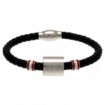 Arsenal FC кожена гривна Colour Ring Leather Bracelet