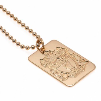 Liverpool FC колие с висулка куче Gold Plated Dog Tag & Chain