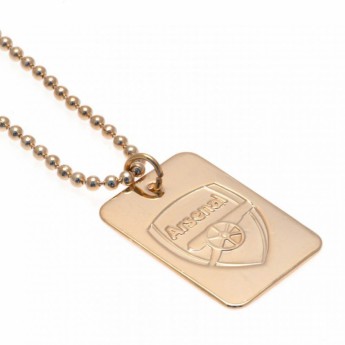 Arsenal FC колие с висулка куче Gold Plated Dog Tag & Chain