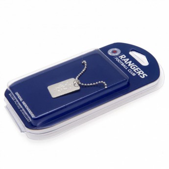 Rangers FC колие с висулка куче Silver Plated Dog Tag & Chain