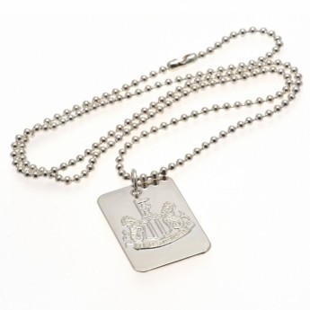 Newcastle United колие с висулка куче Silver Plated Dog Tag & Chain