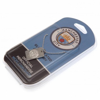 Manchester City колие с висулка куче Silver Plated Dog Tag & Chain