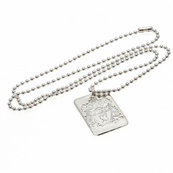 Liverpool FC колие с висулка куче Silver Plated Dog Tag & Chain