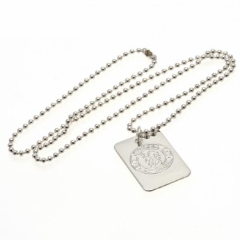 Chelsea FC колие с висулка куче Silver Plated Dog Tag & Chain