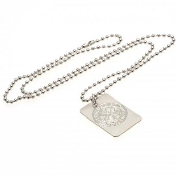Celtic FC колие с висулка куче Silver Plated Dog Tag & Chain