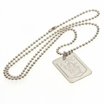 Aston Villa колие с висулка куче Silver Plated Dog Tag & Chain