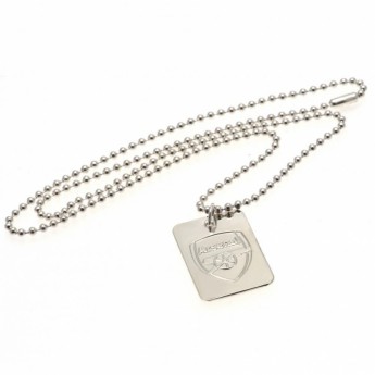 Arsenal FC колие с висулка куче Silver Plated Dog Tag & Chain