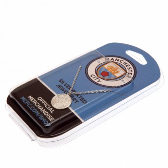 Manchester City колие с висулка Silver Plated Pendant & Chain