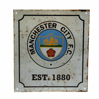 Manchester City табела за стена Retro Logo Sign