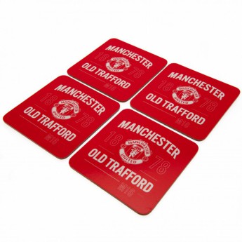 Manchester United комплект подложки за чаши 4pk Coaster Set
