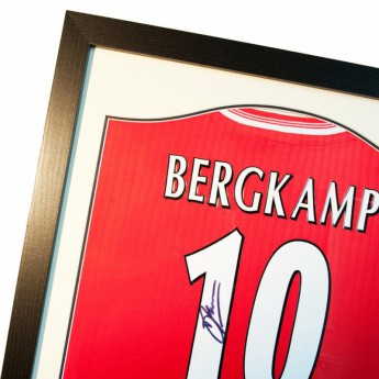 Легенди фланелка с рамка FC Arsenal Bergkamp Signed Shirt Silhouette