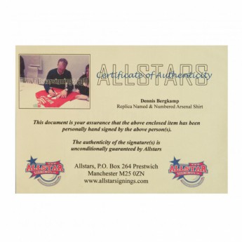 Легенди фланелка с рамка FC Arsenal Bergkamp Signed Shirt Silhouette