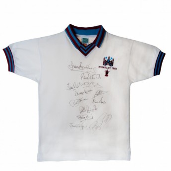 Легенди футболна фланелка West Ham United 1980 FA Cup Final Signed Shirt