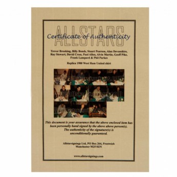 Легенди футболна фланелка West Ham United 1980 FA Cup Final Signed Shirt