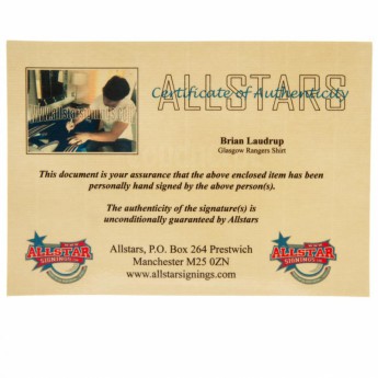 Rangers FC мъжка тениска Laudrup Signed Shirt