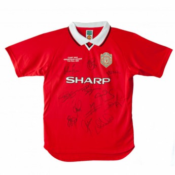 Легенди футболна фланелка Manchester United 1999 Champions League Final Signed Shirt