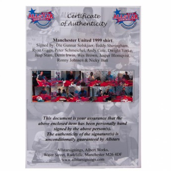 Легенди футболна фланелка Manchester United 1999 Champions League Final Signed Shirt