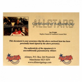 Легенди футболна фланелка FC Arsenal Wright Signed Shirt