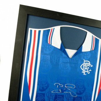 Rangers FC фланелка с рамка Laudrup Signed Shirt (Framed)